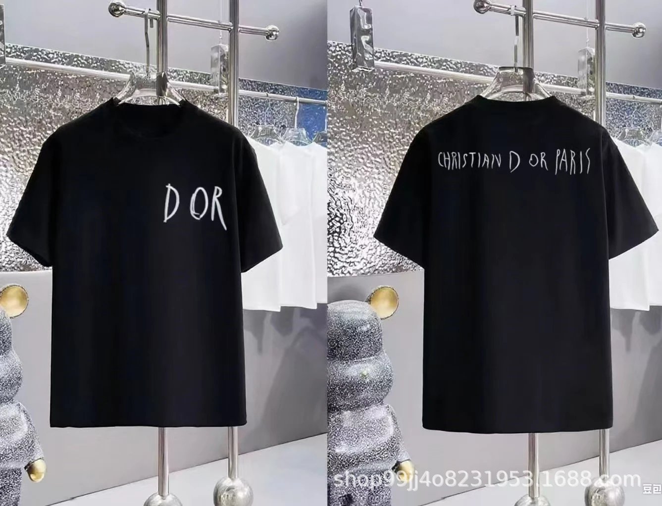 Dior T-Shirts Logo Print — Q39 Black