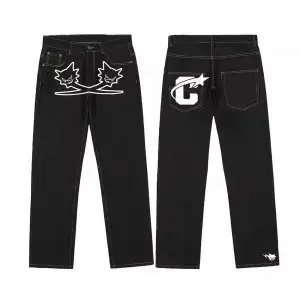 Unbranded Jeans Graphic Print Straight-Leg — 12