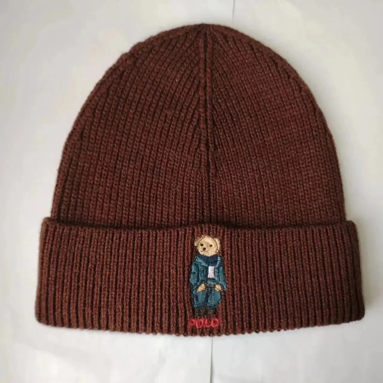 Ralph Lauren Hats Cuffed Knit Beanie with Embroidered Polo Pony — 30