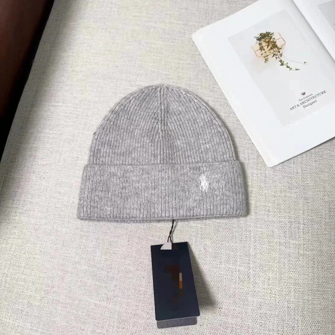 Ralph Lauren Hats Cuffed Knit Beanie with Embroidered Polo Pony — 33
