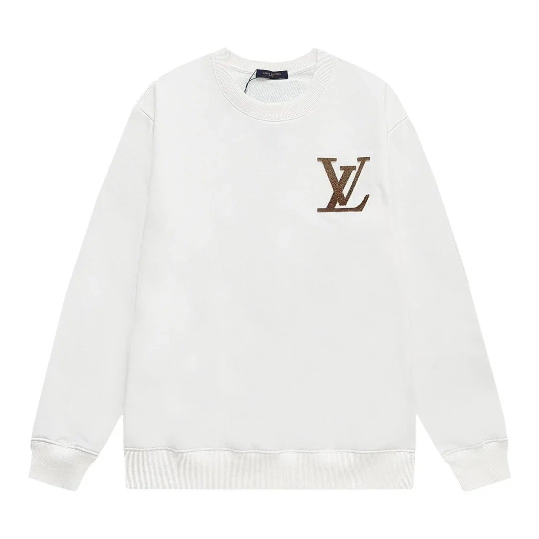 Louis Vuitton Knitwear Crew-Neck Logo Knit Sweater — Flocking process – white