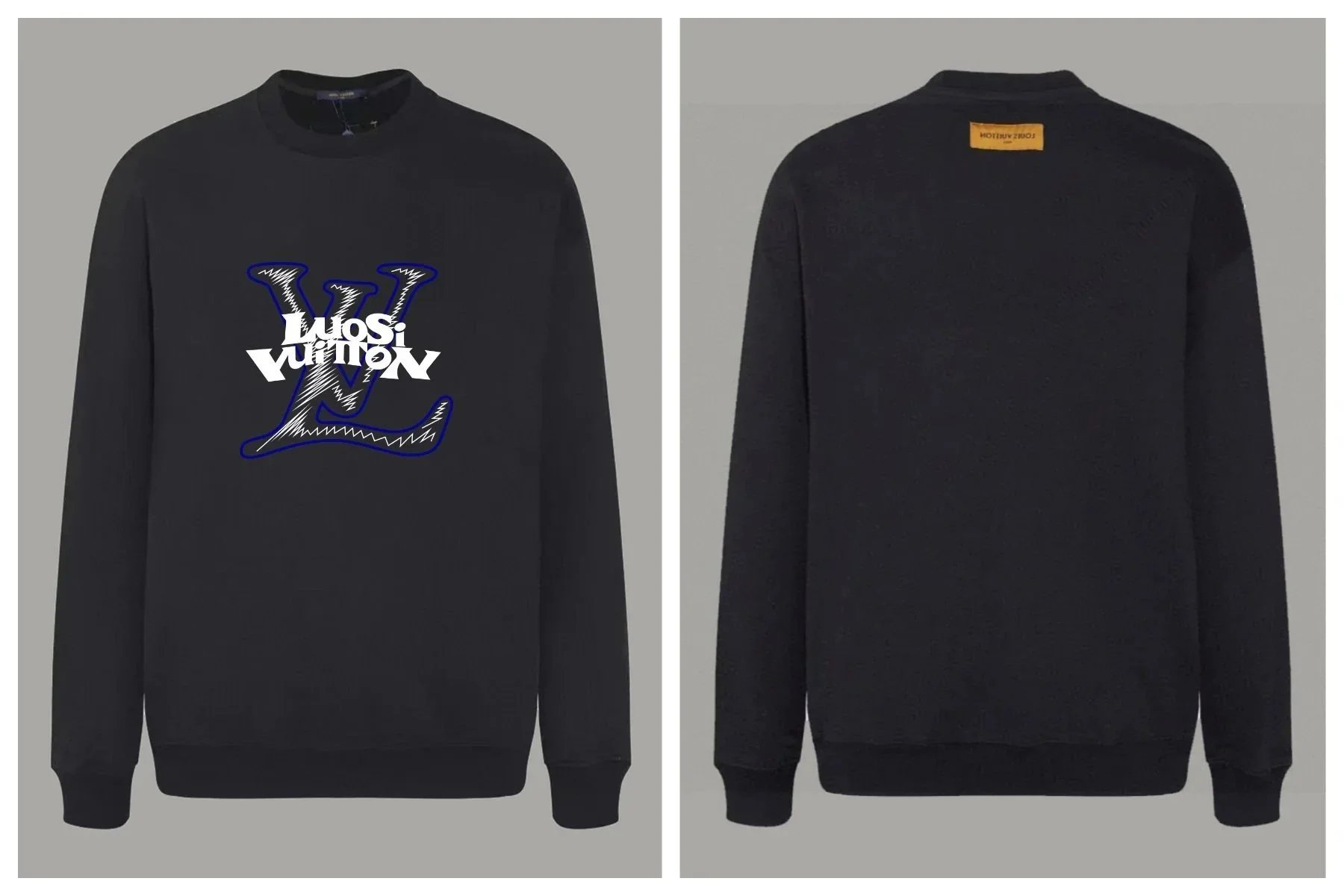 Louis Vuitton Knitwear Crew-Neck Logo Knit Sweater — Oversized drop-shoulder fit-Black