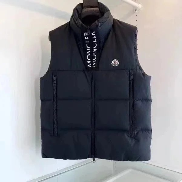 Moncler Vests Quilted puffer vest with detachable hood — Style 7-Black