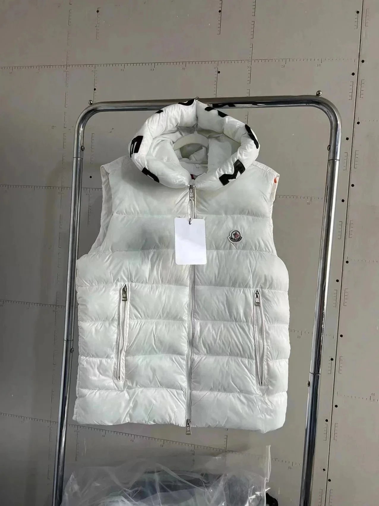 Moncler Vests Quilted puffer vest with detachable hood — Style 5-White