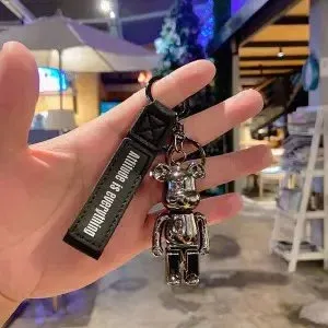 Medicom Toy Bearbrick Keychain Silver Metal Accessories - 1