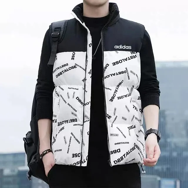 Adidas Vests Stand-Collar Quilted Printed Vest product detail image 1