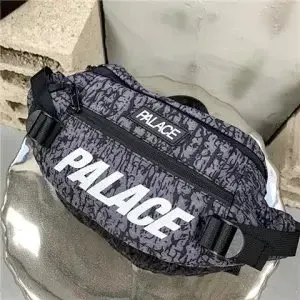 Palace Skateboards Patterned Logo Belt Bag Black / White - 1