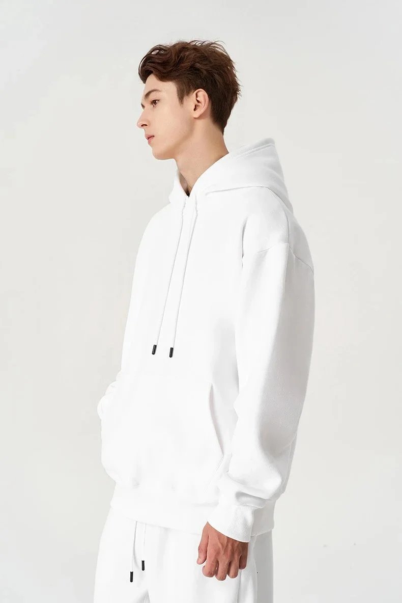 Design Basic White Drawstring Waist Sweatpants - 10