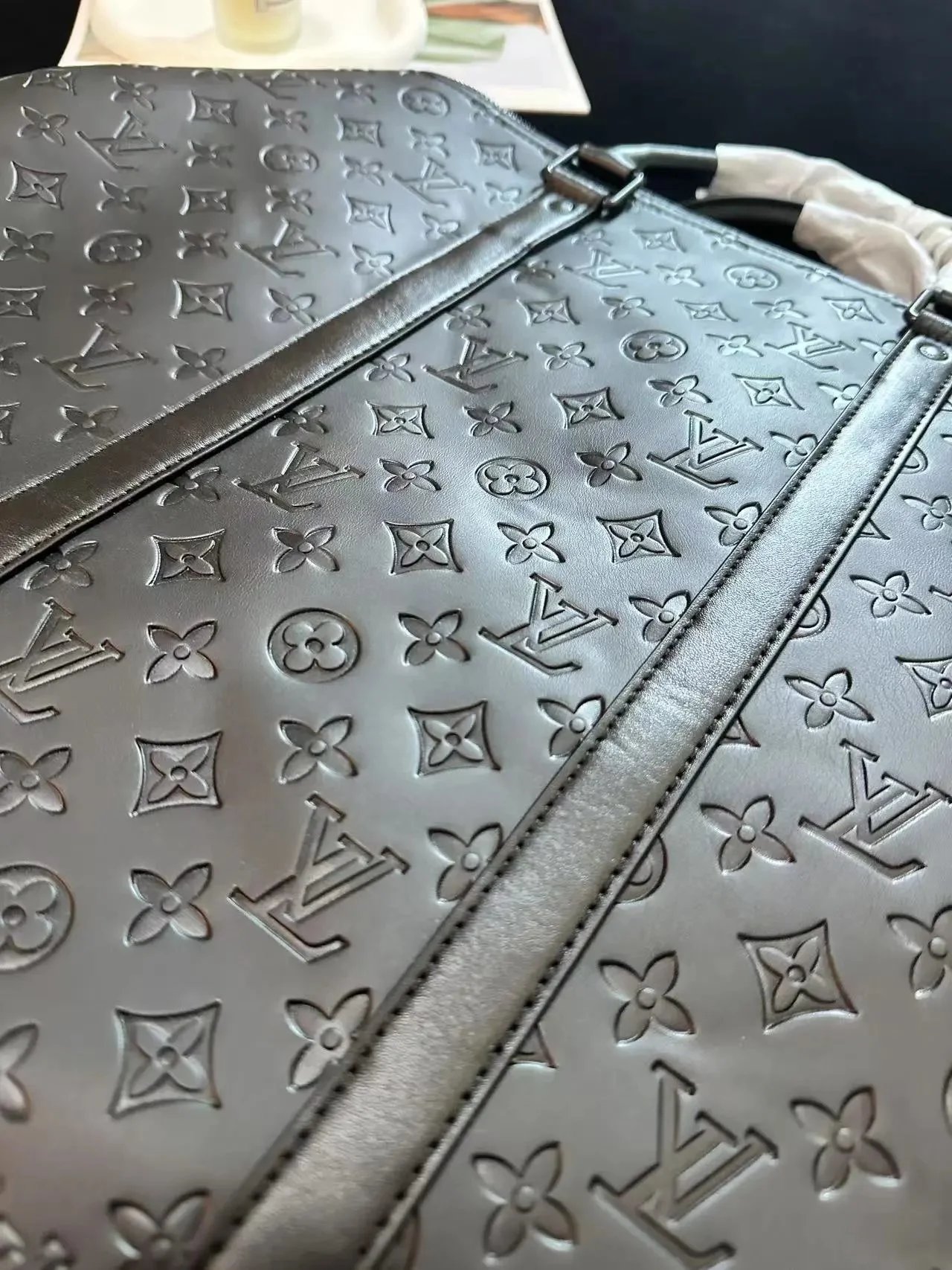 Louis Vuitton Keepall Bandoulière Monogram Empreinte Graphite Duffle Bag - 5