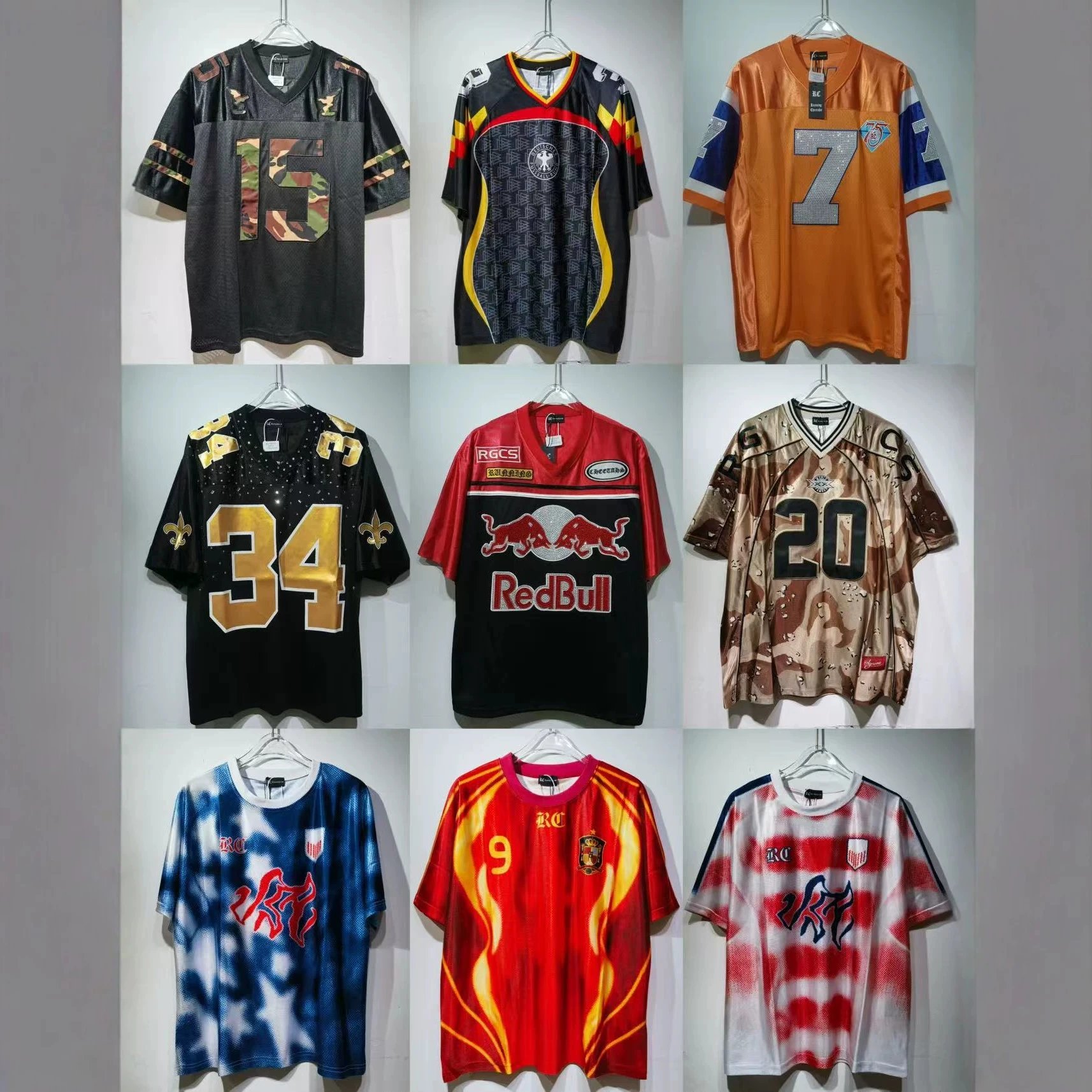 Palace Football Jerseys V-neck mesh jersey with graphic prints and number appliqués image 1