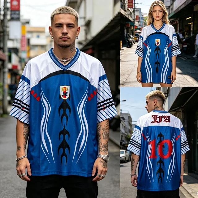 Palace Football Jerseys V-neck mesh jersey with graphic prints and number appliqués product detail image 13