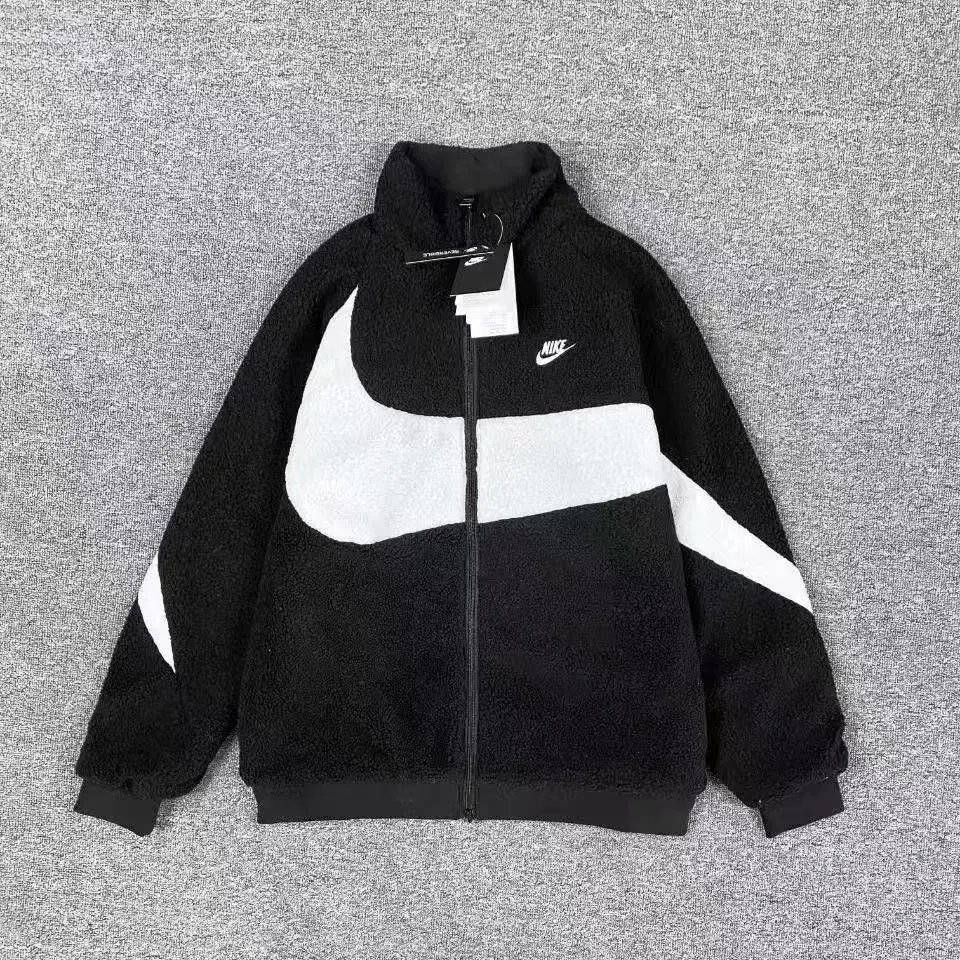 Nike Down Jackets Hooded Puffer — 6546 black and white