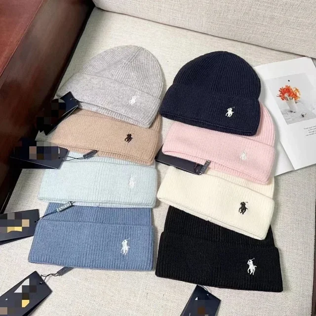 Ralph Lauren Hats Cuffed Knit Beanie with Embroidered Polo Pony product detail image 3