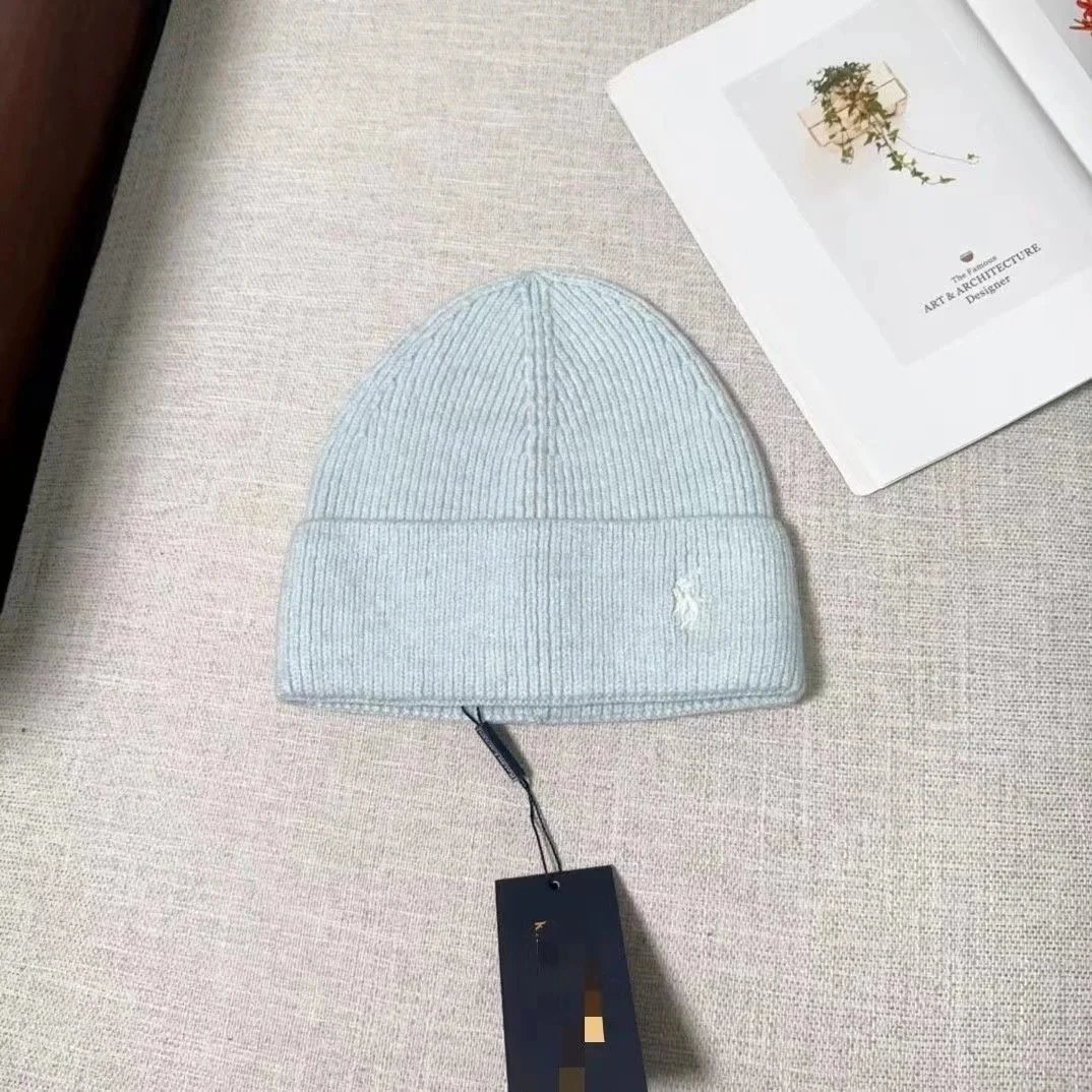 Ralph Lauren Hats Cuffed Knit Beanie with Embroidered Polo Pony — 28