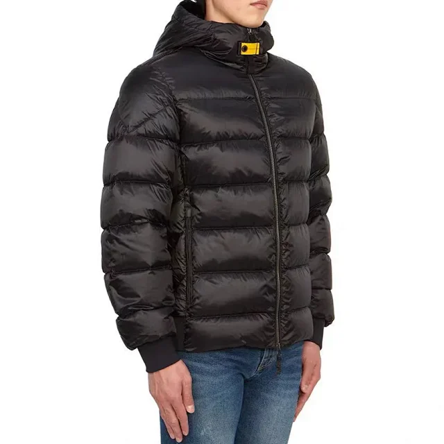Parajumpers Down Jackets Hooded quilted puffer jacket with yellow neck strap product detail image 6