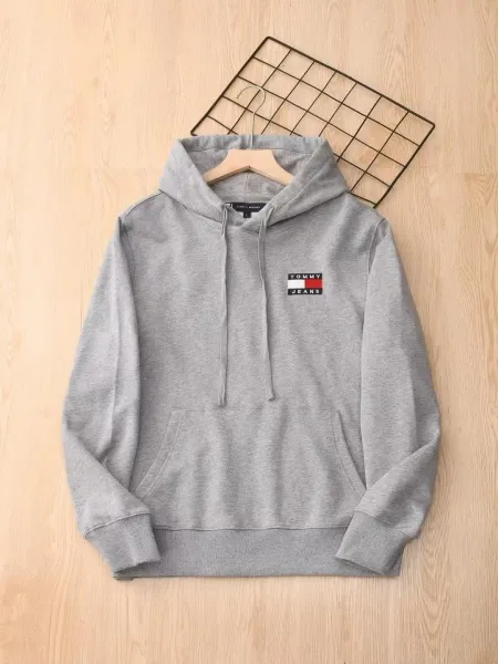 Tommy Hilfiger Tommy Jeans Logo Hoodie Gray Hoodie - 1