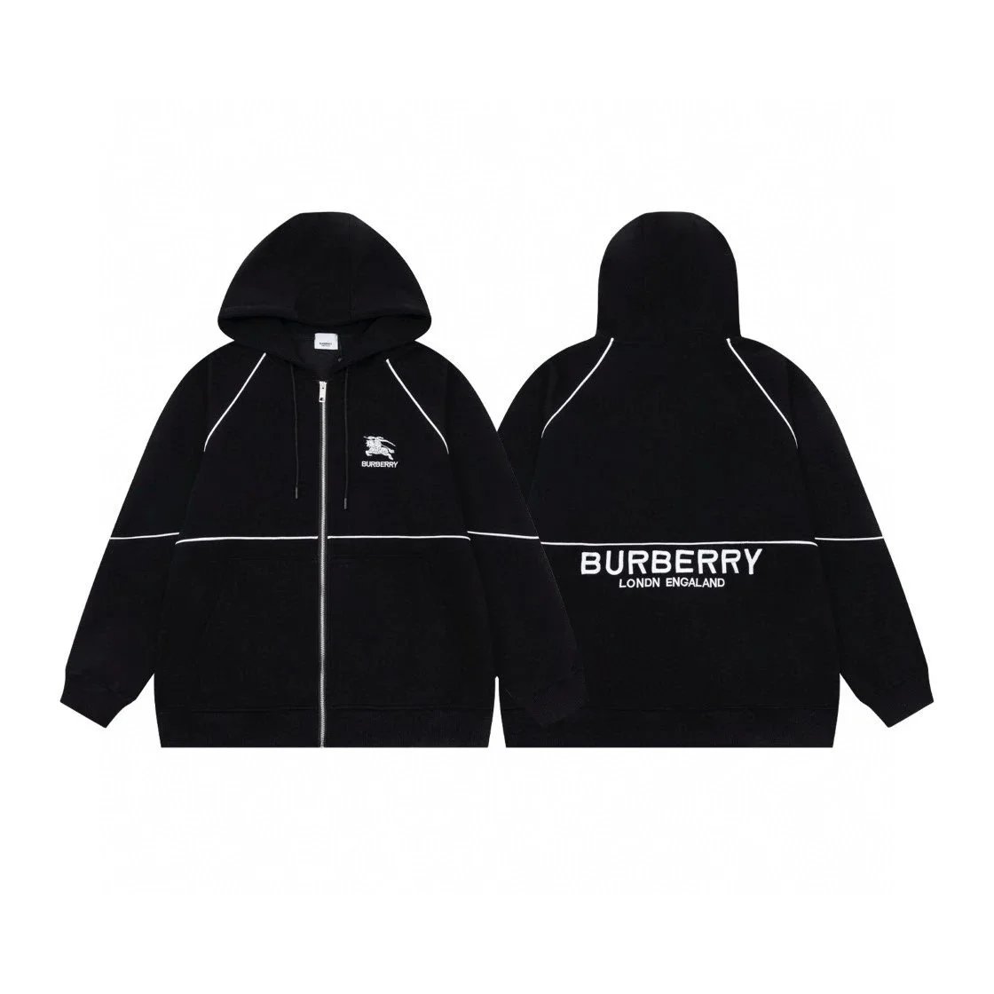 Burberry Check-Elbow Hooded Windbreaker Beige Jacket Outerwear - 7