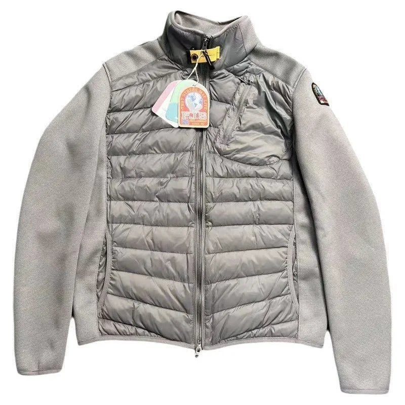 Parajumpers Down Jackets Hooded quilted puffer jacket with yellow neck strap — 6 Khaki color collar stitching down jacket [new】