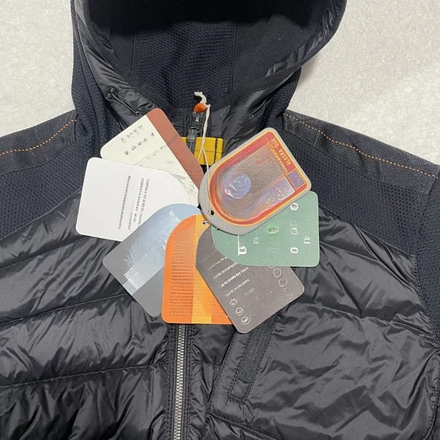 Parajumpers Down Jackets Hooded quilted puffer jacket with yellow neck strap product detail image 9