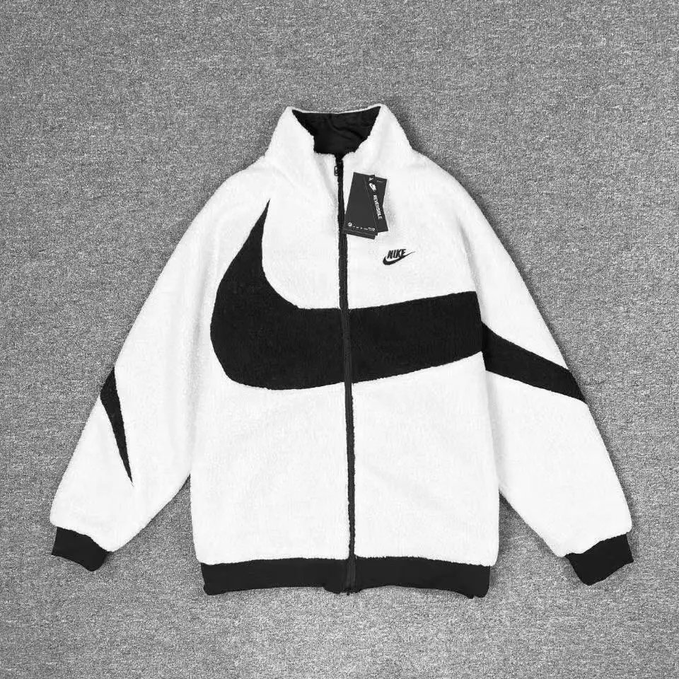 Nike Down Jackets Hooded Puffer — 6546 black and white