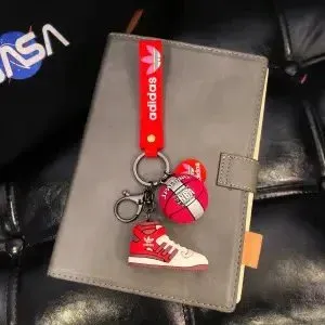 Adidas Originals Keychain Set Red / White Gray Notebook Wallets - 1