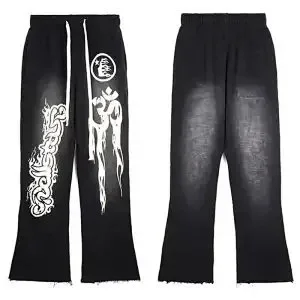 Hellstar Trousers Graphic Drawstring Wide-Leg product detail image 3