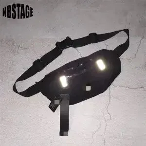 Design NBSTAGE Reflective Waist Bag Black Belt Bags - 1