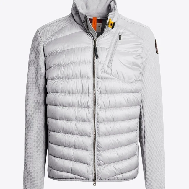 Parajumpers Down Jackets Hooded quilted puffer jacket with yellow neck strap product detail image 3