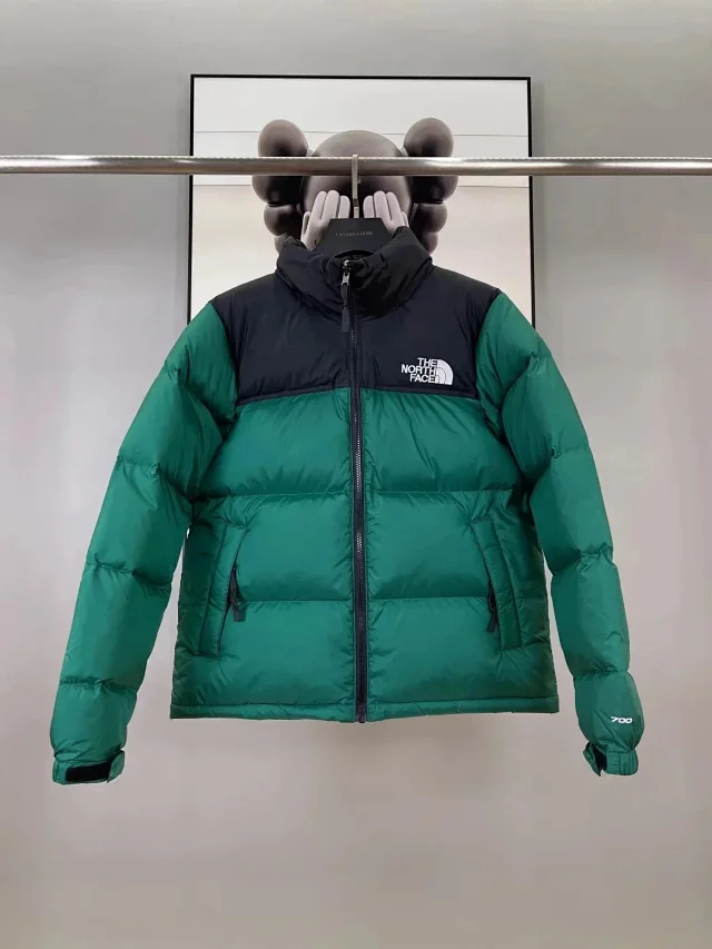 The North Face Down Jackets 700-fill color-block puffer jacket product detail image 2