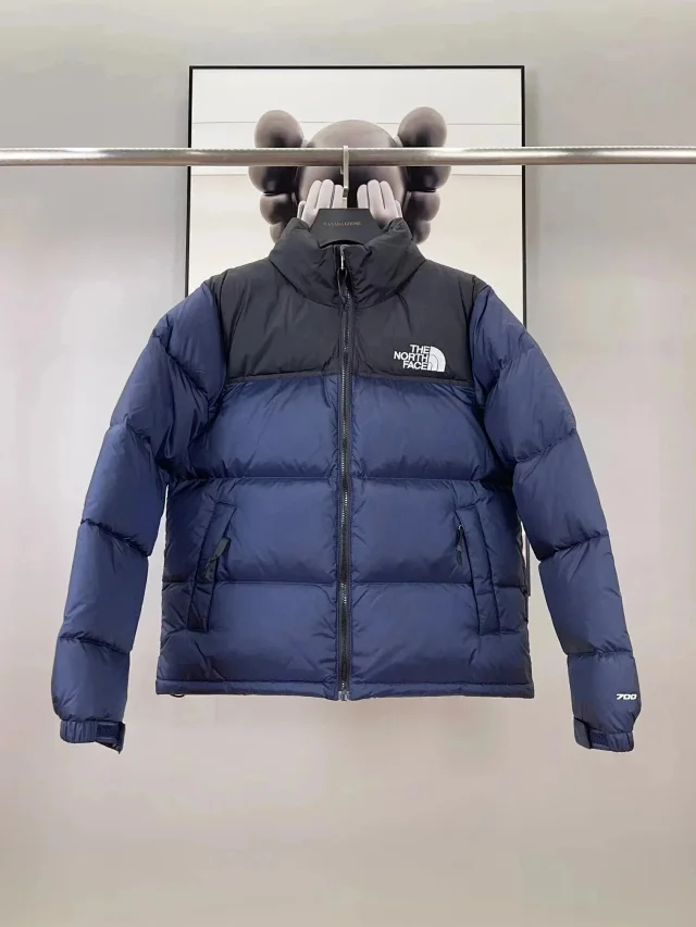 The North Face Down Jackets 700-fill color-block puffer jacket product detail image 4