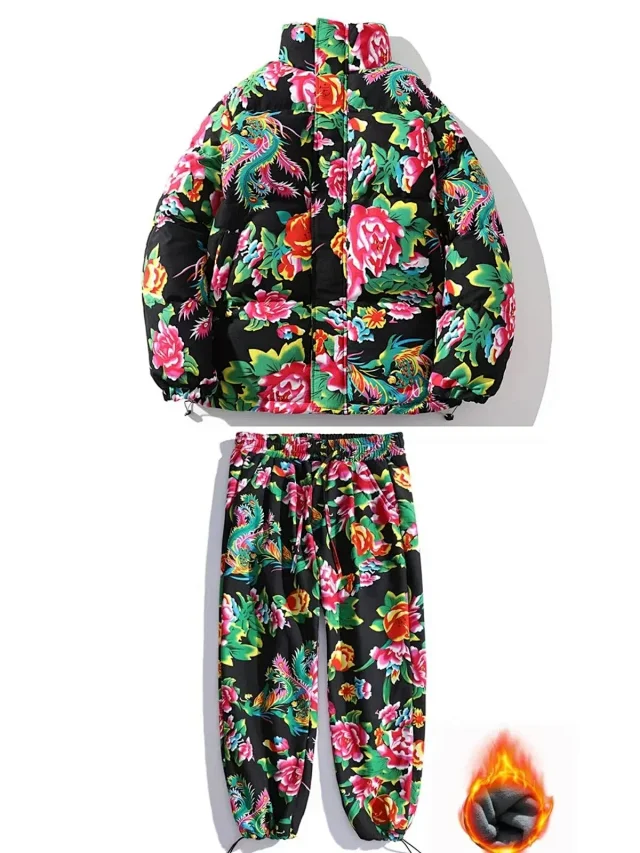 Unbranded Coats Hooded floral-print padded long coat product detail image 6