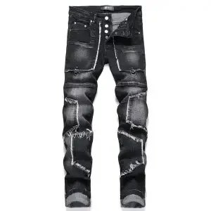 Unbranded Jeans Graphic Print Straight-Leg — 36