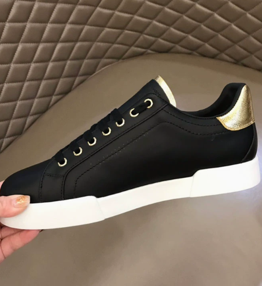 Unbranded Sneakers Low-Top Lace-Up with Metallic Gold Heel Accents image 2