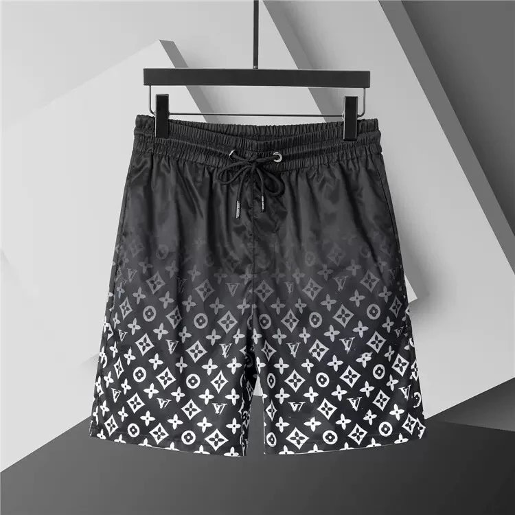 Louis Vuitton Shorts Elastic-Waist Drawstring Monogram Print — 3705 black