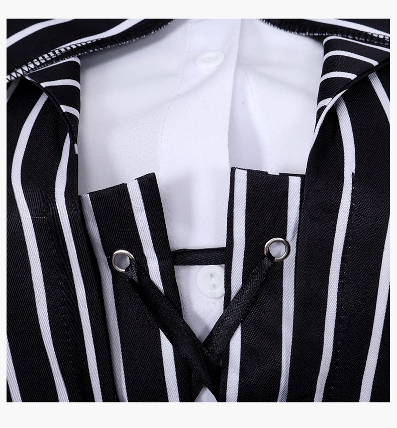 Design Jack Skeleton Set Black and White Striped Costume Set Sets - 18