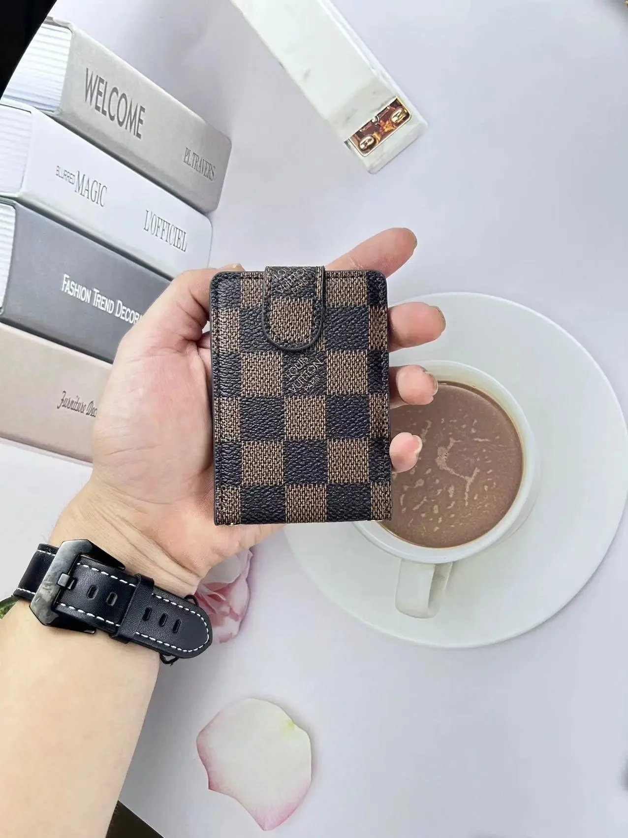 Gucci GG Marmont Card Holder Beige Canvas Wallet - 10