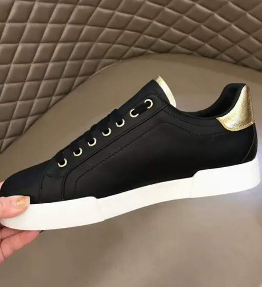 Design Low-Top Sneaker Black with Gold Accents Sneakers - 1