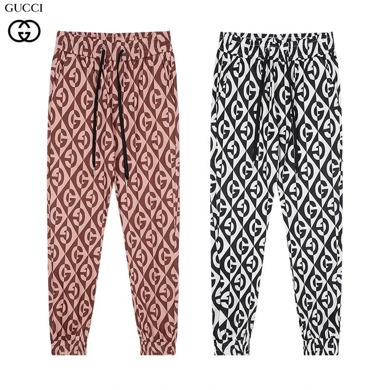 Gucci Track Pants Black with Pink and White Stripes Sweatpants - 8
