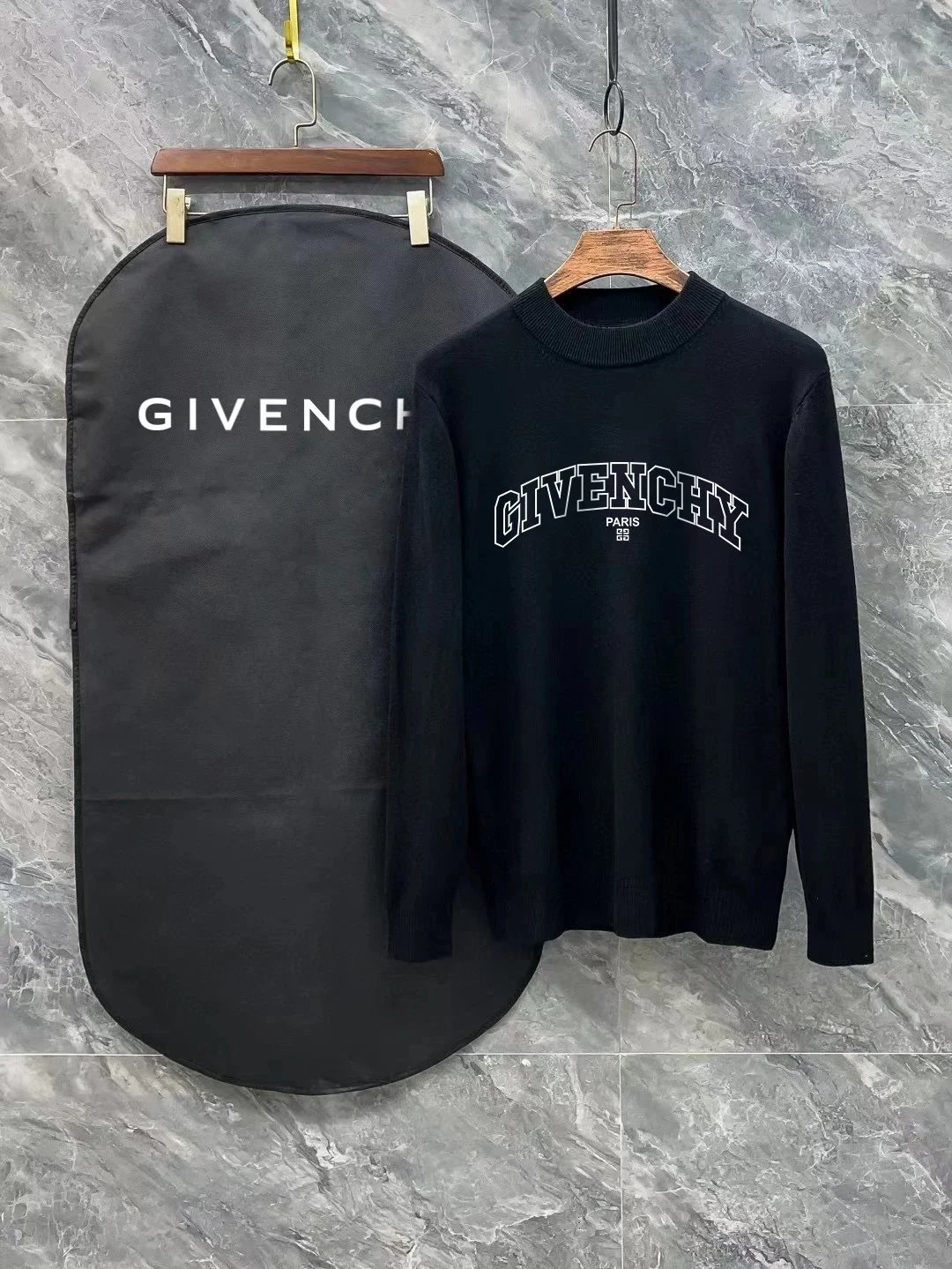 Givenchy Paris Logo Knit Sweater Black - 5