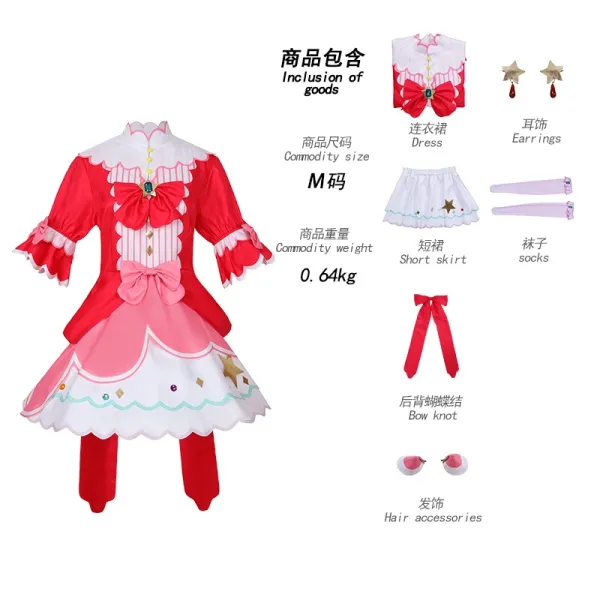 Design Lolita Dress Set Red Pink White - 1