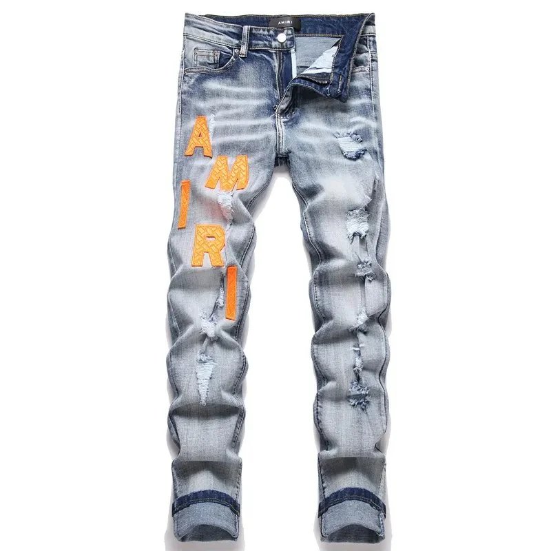 Unbranded Jeans Graphic Print Straight-Leg — 37