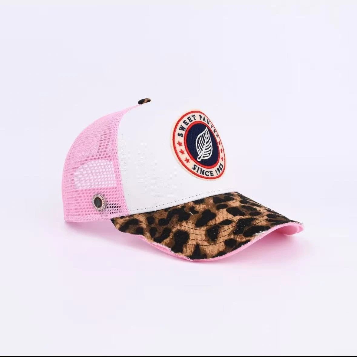 Sweet Pants Hats Mesh Trucker Cap with Embroidered Patch and Distressed Brim product image