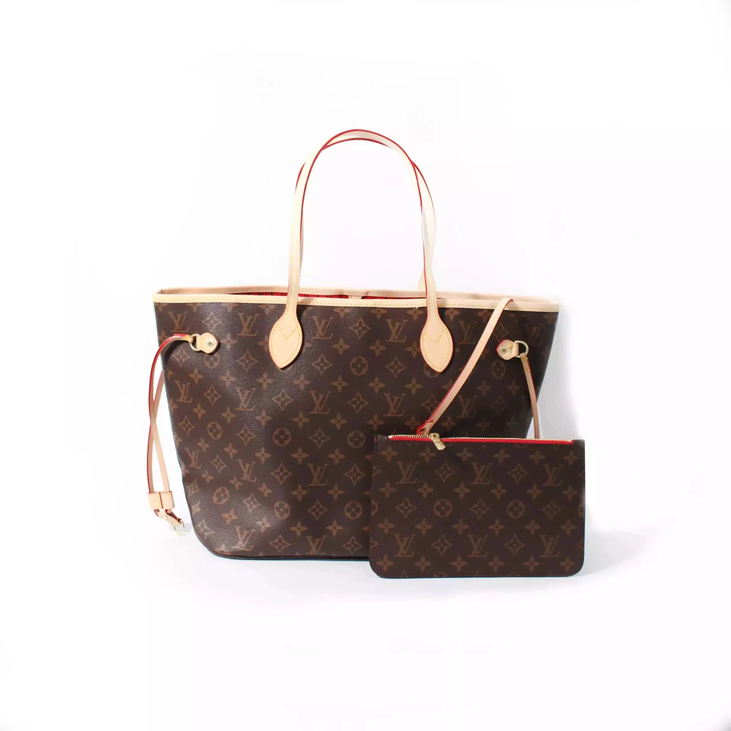 Louis Vuitton Neverfull Tote Bag with Pouch