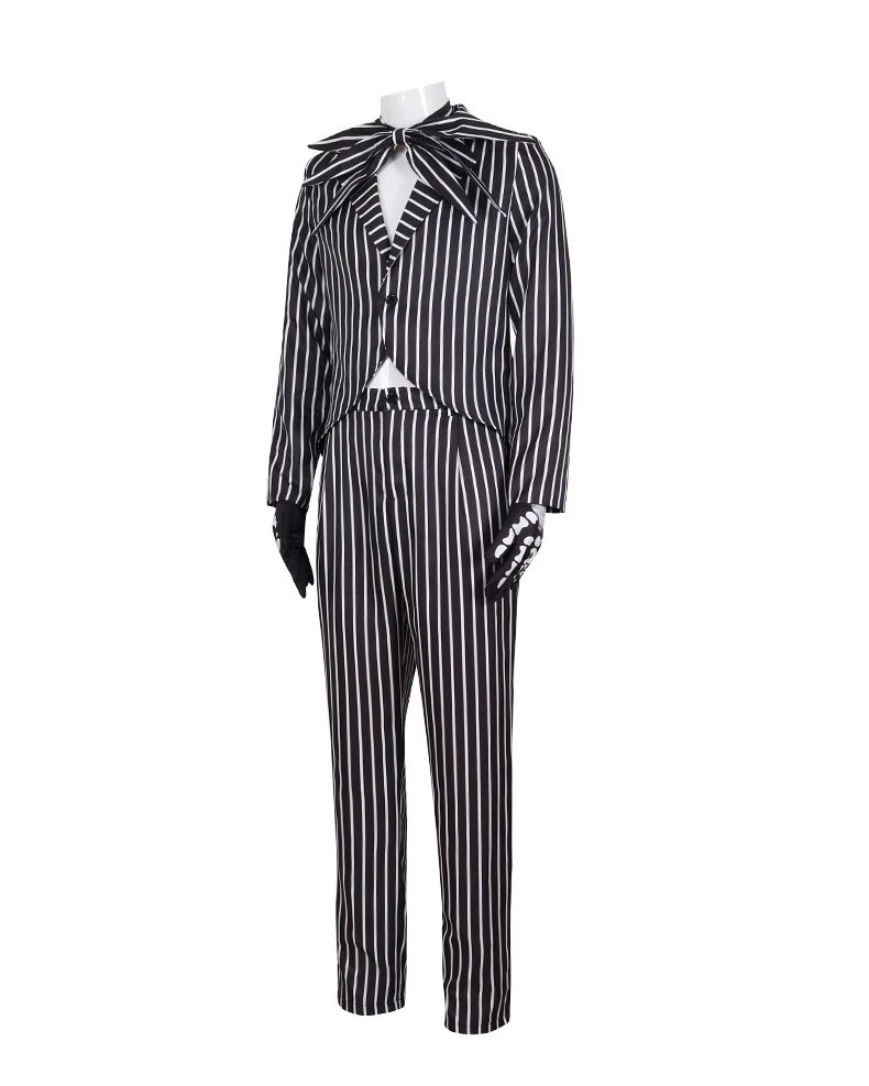 Design Jack Skeleton Set Black and White Striped Costume Set Sets - 5