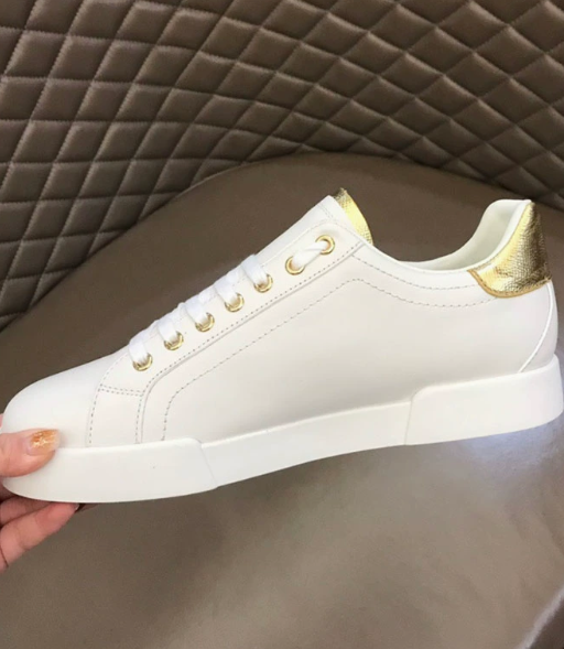 Unbranded Sneakers Low-Top Lace-Up with Metallic Gold Heel Accents image 5