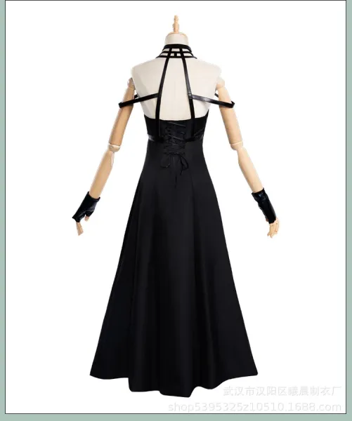 Design Gothic Punk Black Mesh-Trimmed Jumpsuit Set with Gold Accessories Dress - 13