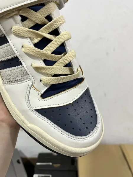 Adidas Originals Forum 84 Low White and Navy Blue Sneakers - 9