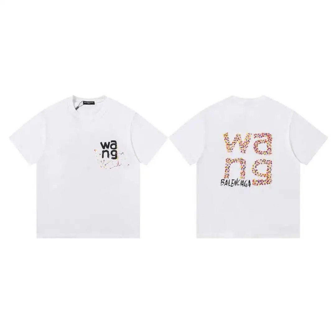 Balenciaga T-Shirts Short-Sleeve Graphic Print — 618 white
