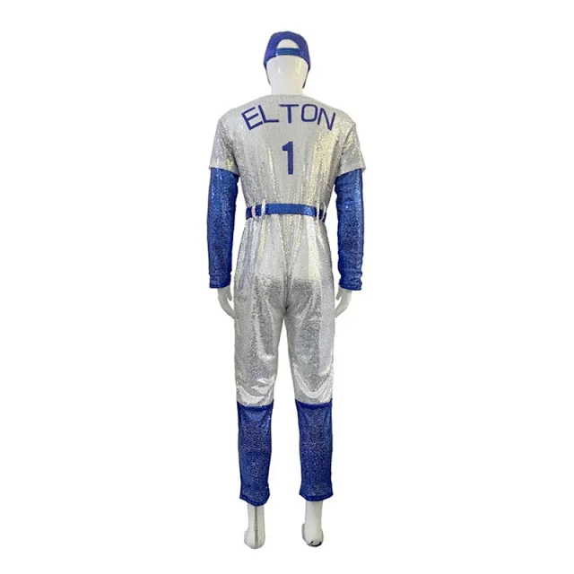 Los Angeles Dodgers Jumpsuits Sequined baseball-uniform costume with cap and belt product detail image 6