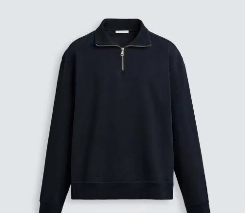 Unbranded Hoodies & Sweatshirts Half-Zip Collared Sweatshirt — Sea blue